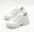 Celine CR-02 Runner Low-Top Lace-Up Sneakers in Calfskin — White with Oversized Celine Logo