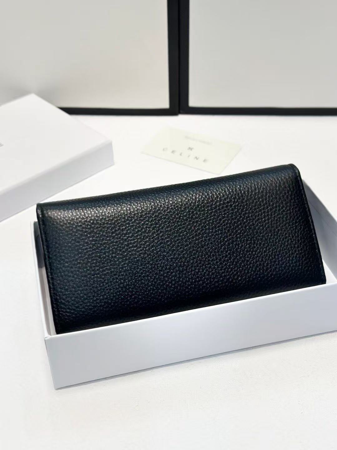 CELINE Explosions Cowhide Wallet in Black