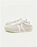 CELINE Jogger Triomphe Low-Top Sneakers in Apricot Cowhide & Suede