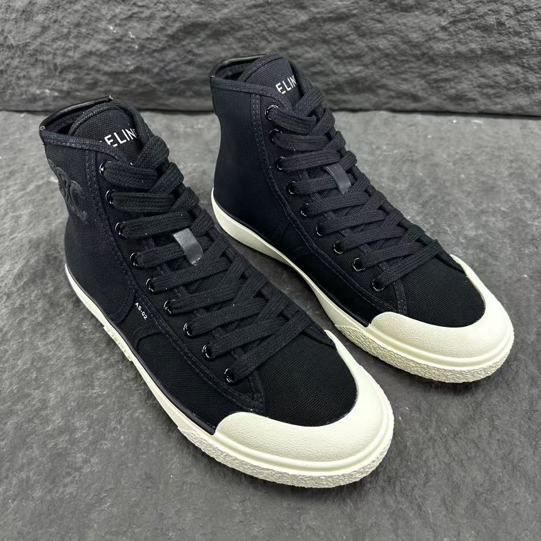 Celine AS-02 ALAN Denim Mid/Low-Top Lace-Up Sneakers
