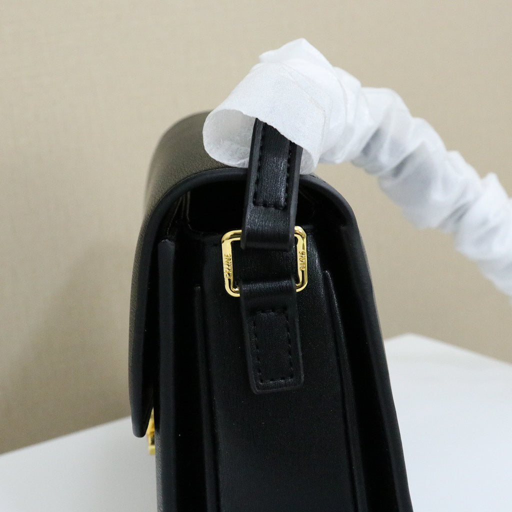 CELINE Teen Triomphe Messenger Bag — Canvas & Calfskin | Black
