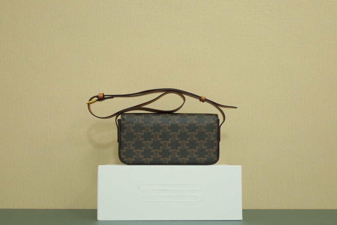 CELINE Triomphe Shoulder Bag — Leather | Tan