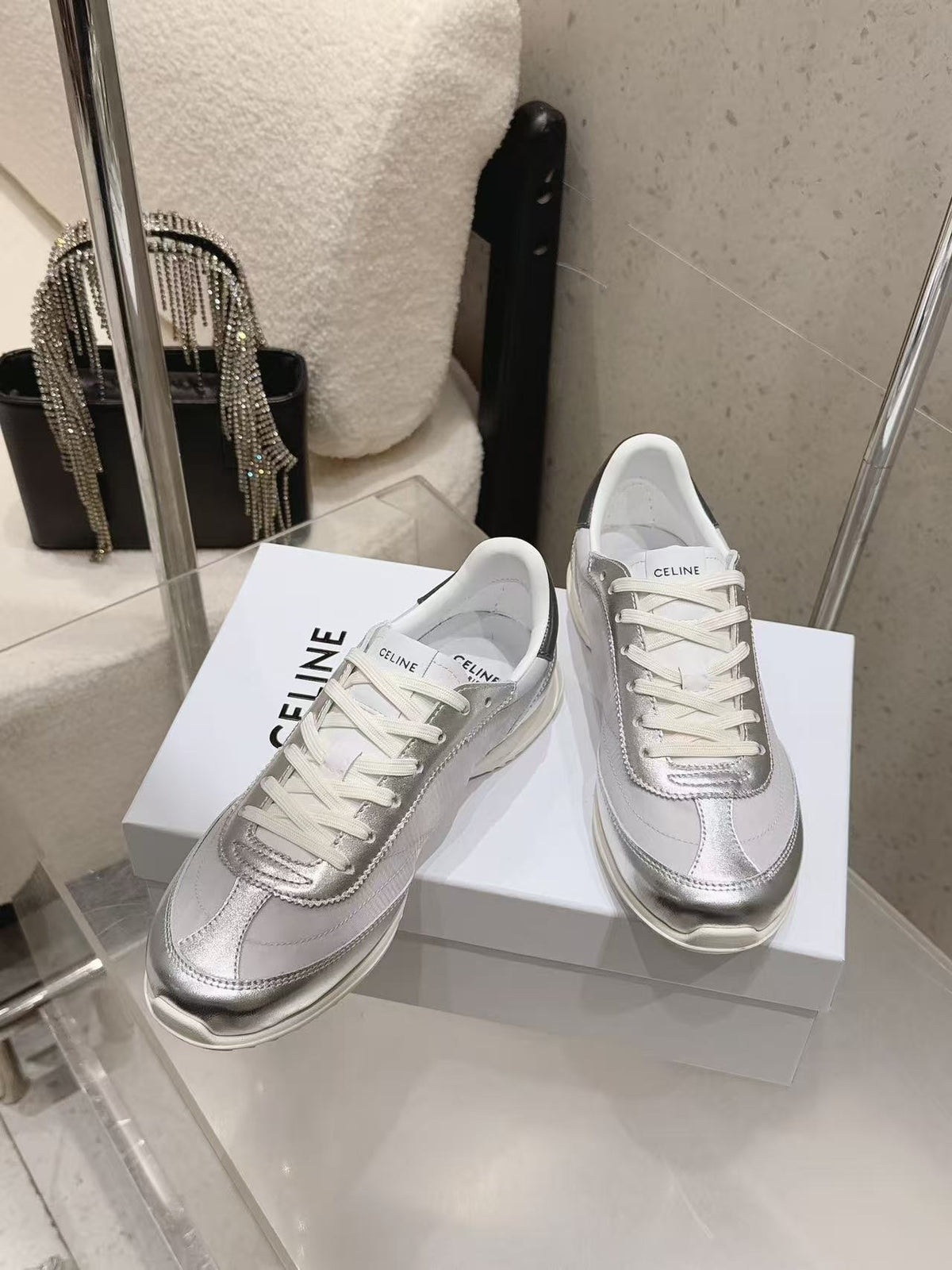 CELINE New Logo Laced Casual Sneakers