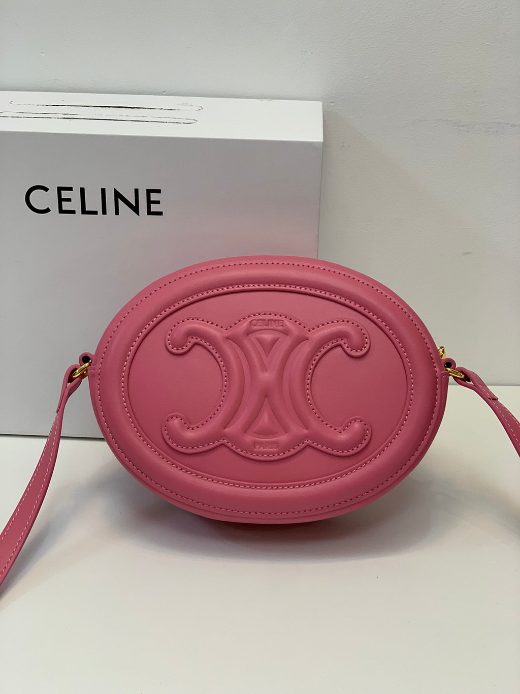 CELINE Pig Nose Mooncake Bag in Pink