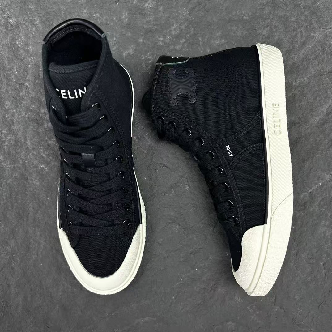Celine AS-02 ALAN Denim Mid/Low-Top Lace-Up Sneakers