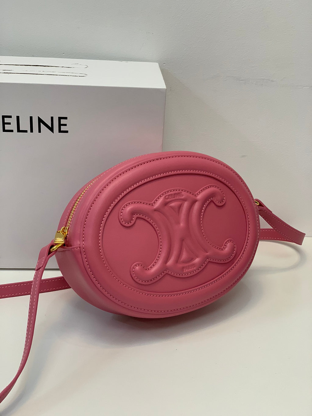 CELINE Pig Nose Mooncake Bag in Pink