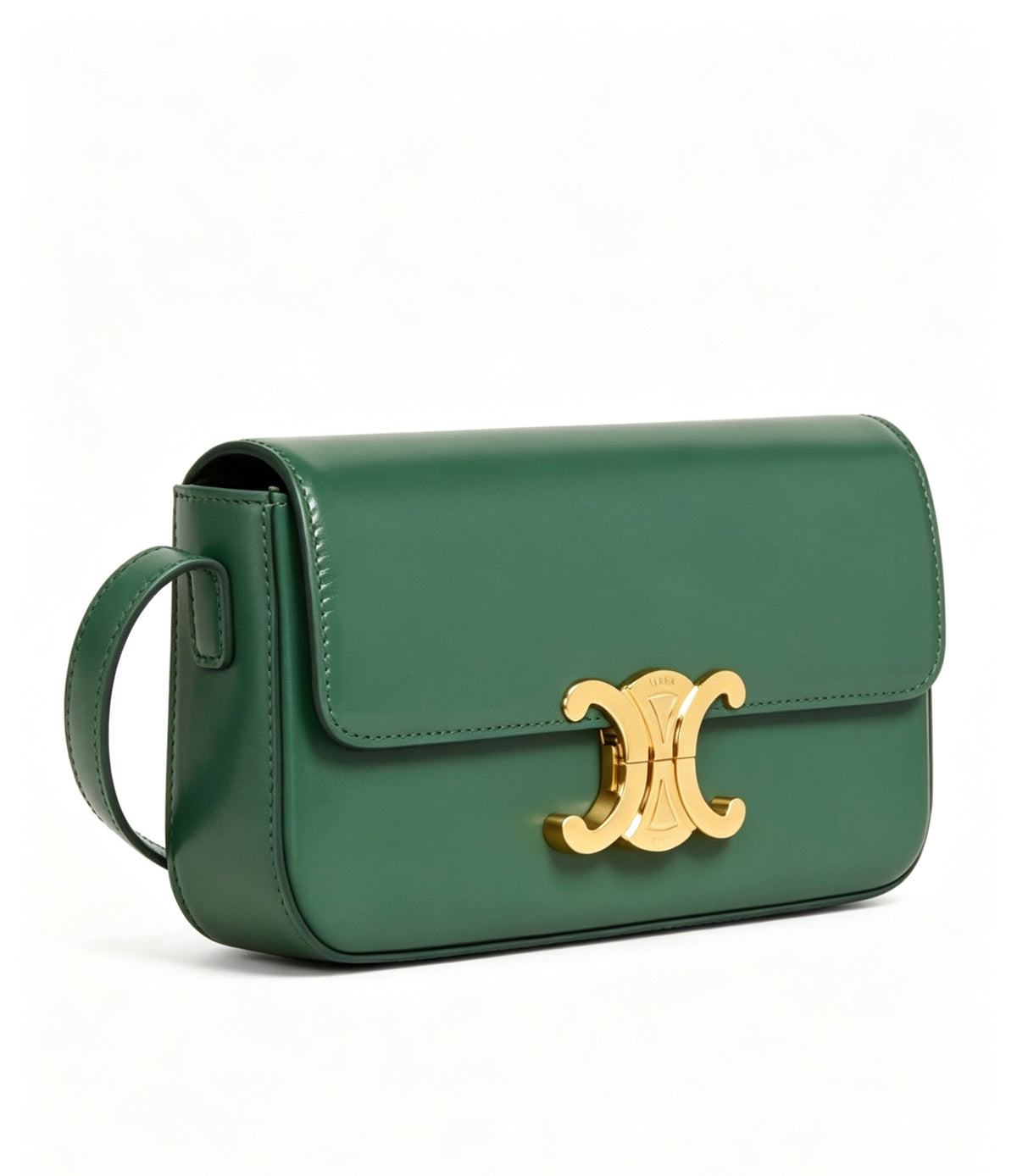 Celine Forest Green Claude Leather Crossbody Bag