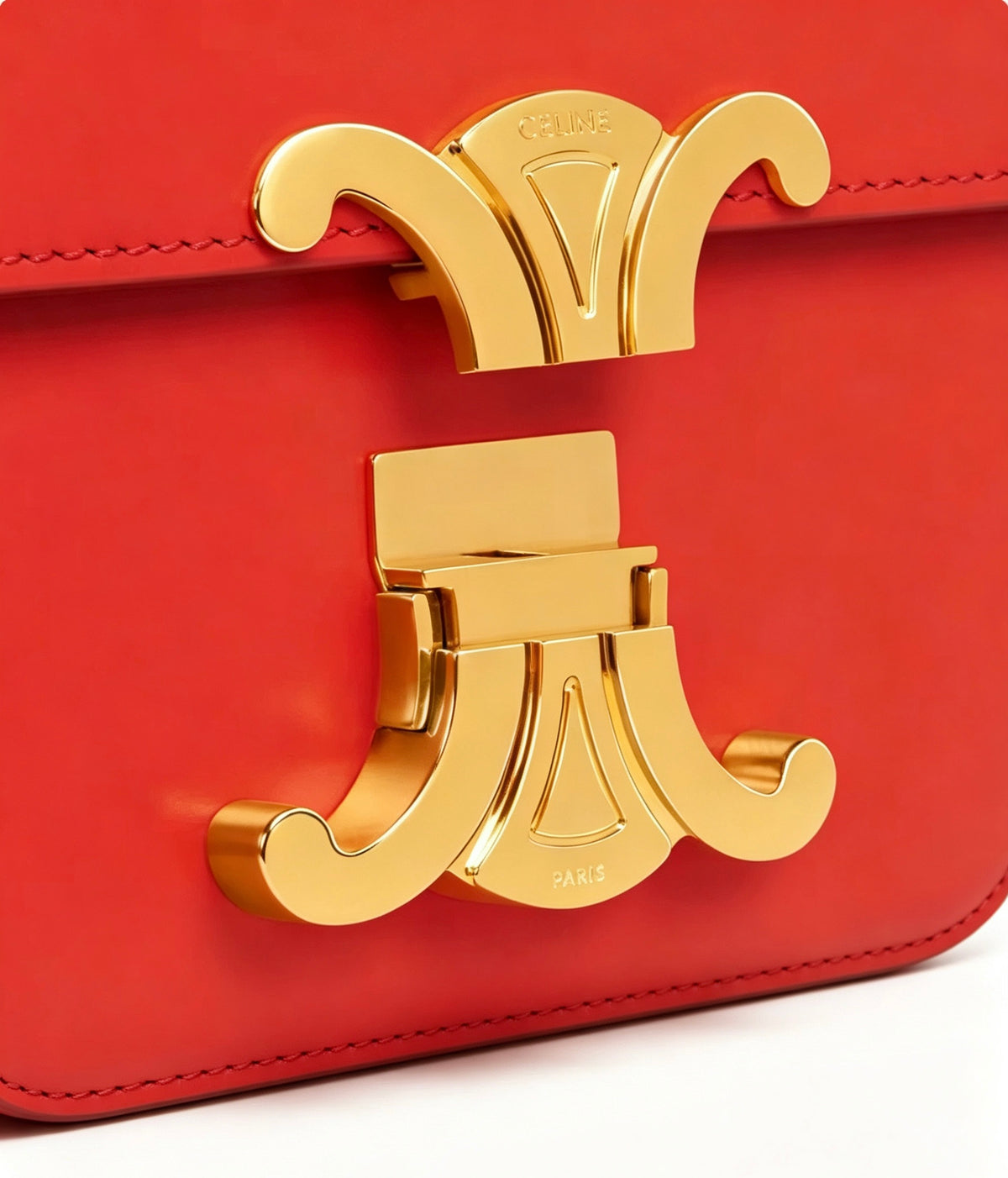 Celine Red Claude Leather Crossbody Bag