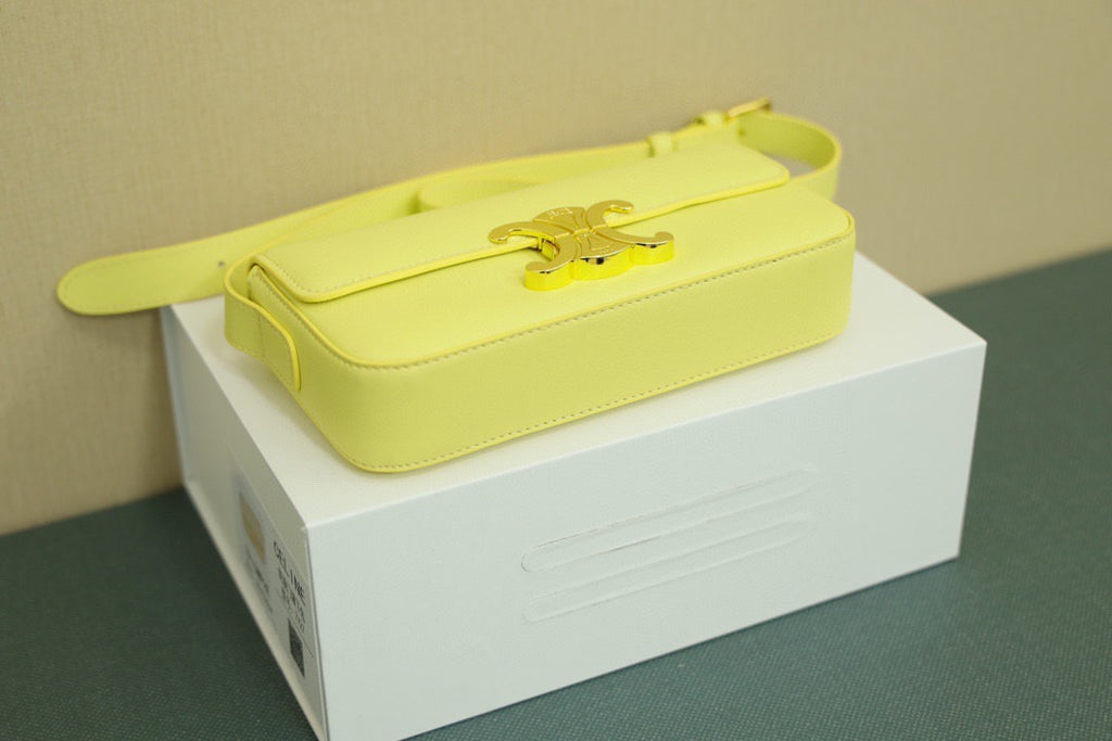 CELINE Triomphe Shoulder Bag — Leather | Yellow