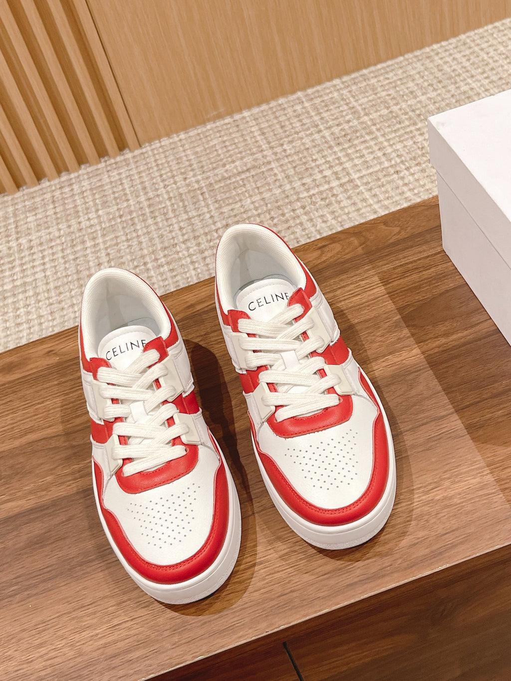Celine White & Red Unisex Platform Sneakers – Sizes 35–44