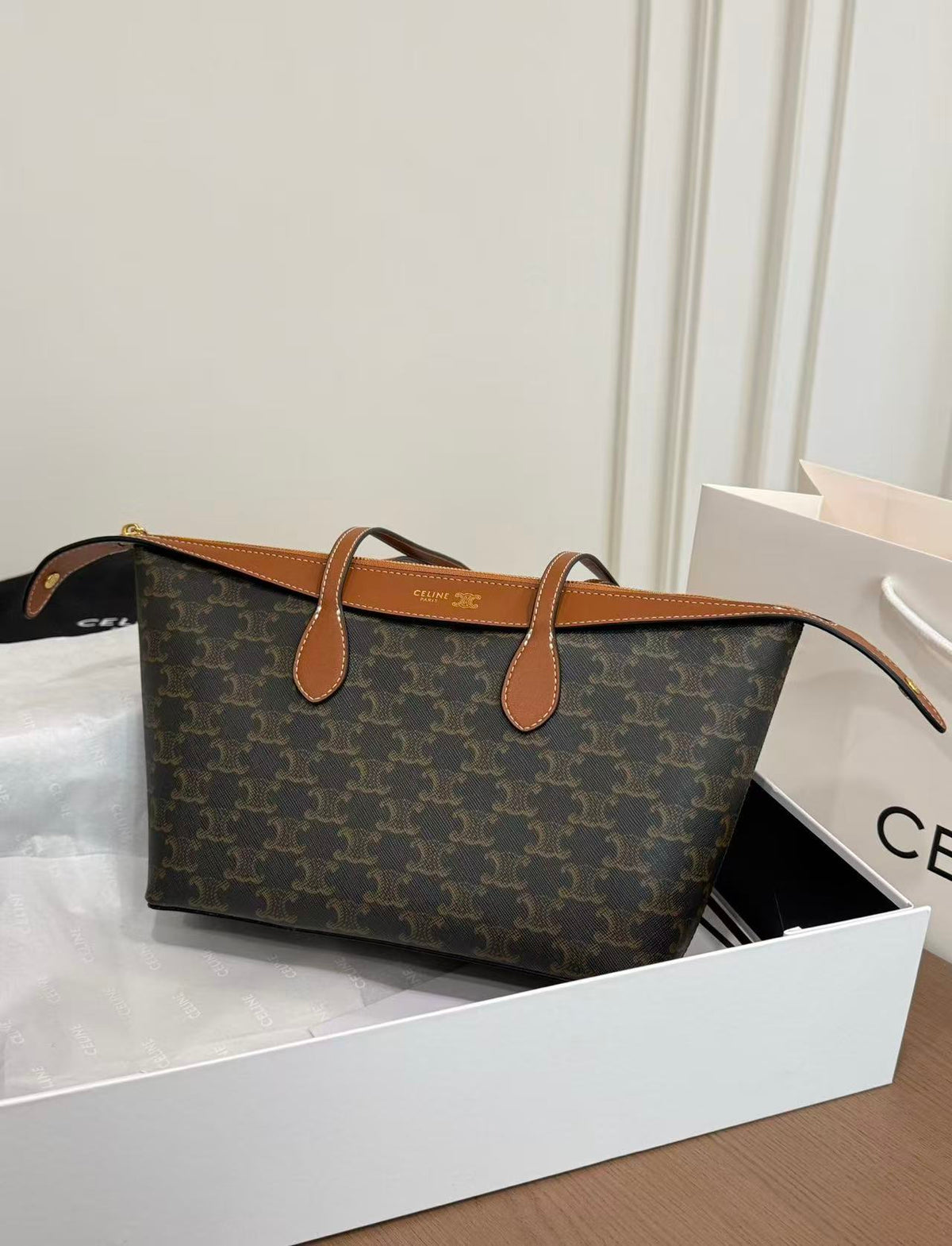 CELINE Underarm Shoulder Bag in Brown