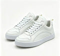 Celine HUNTINGTON Low-Top Lace-Up Sneakers in White Calfskin Suede & Mesh