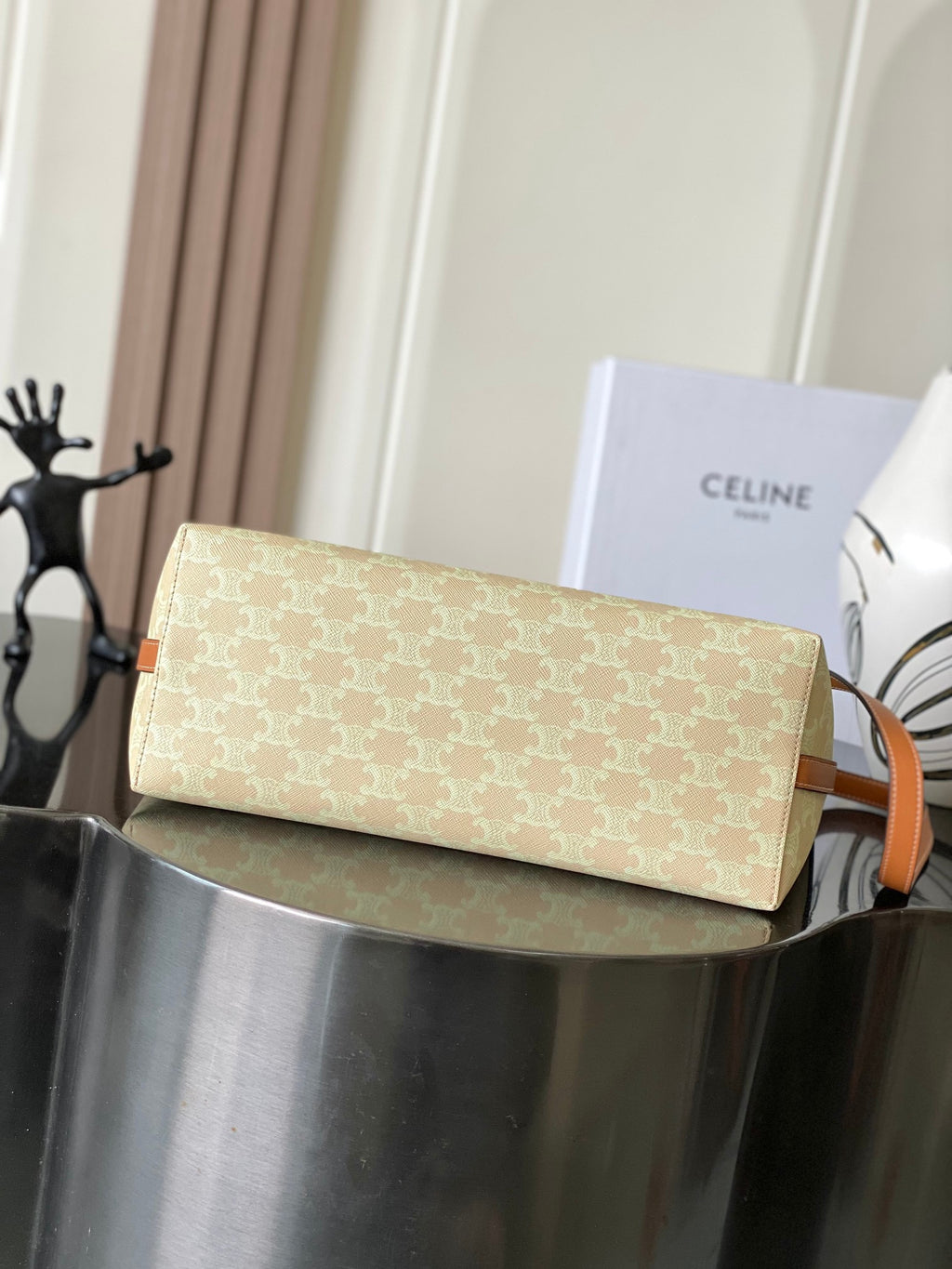 CELINE Monogram Soft Shopper Bag in Beige
