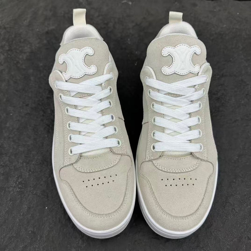 Celine HUNTINGTON Low-Top Lace-Up Sneakers in Calfskin Suede & Mesh