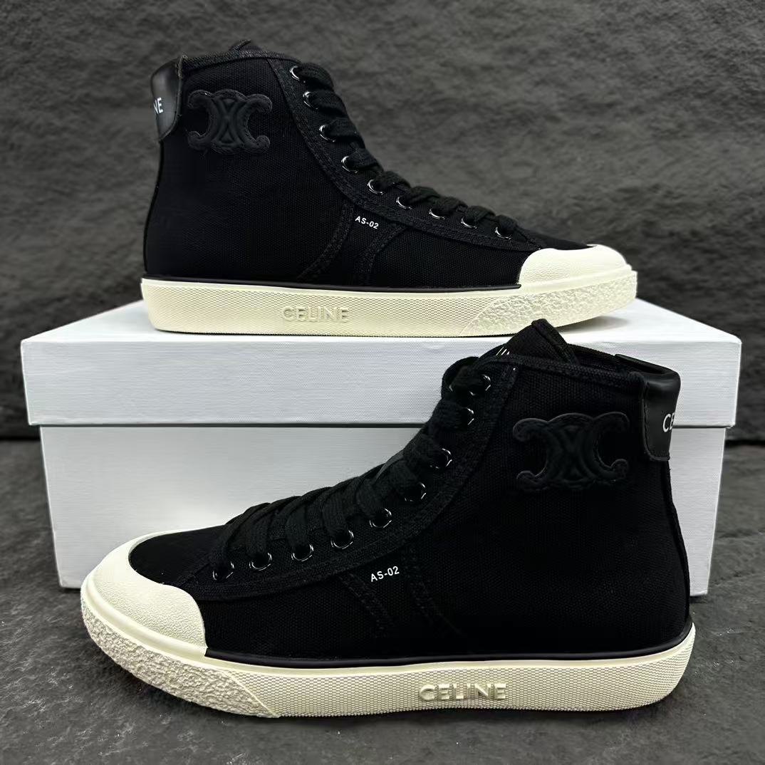 Celine AS-02 ALAN Denim Mid/Low-Top Lace-Up Sneakers
