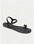 CELINE Triomphe Flat Thong Sandals — Black