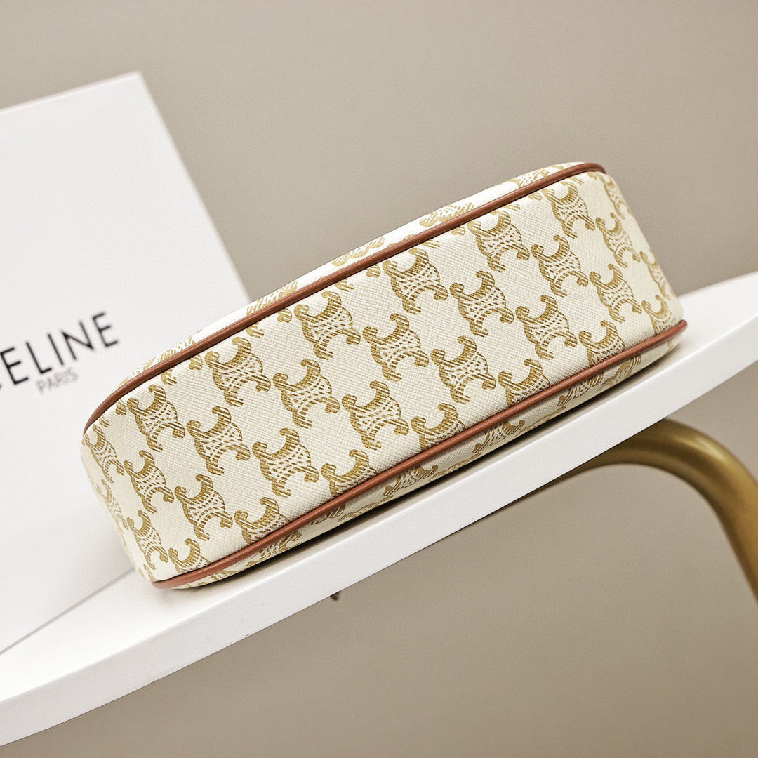 CELINE Classic Ava Shoulder Bag — Leather | Candy & White
