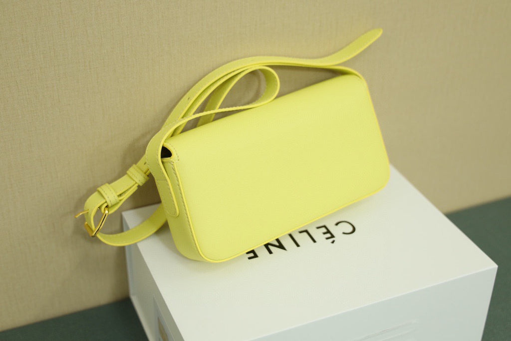 CELINE Triomphe Shoulder Bag — Leather | Yellow