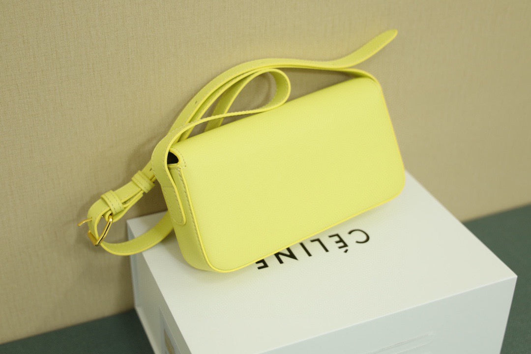 CELINE Triomphe Shoulder Bag — Leather | Yellow