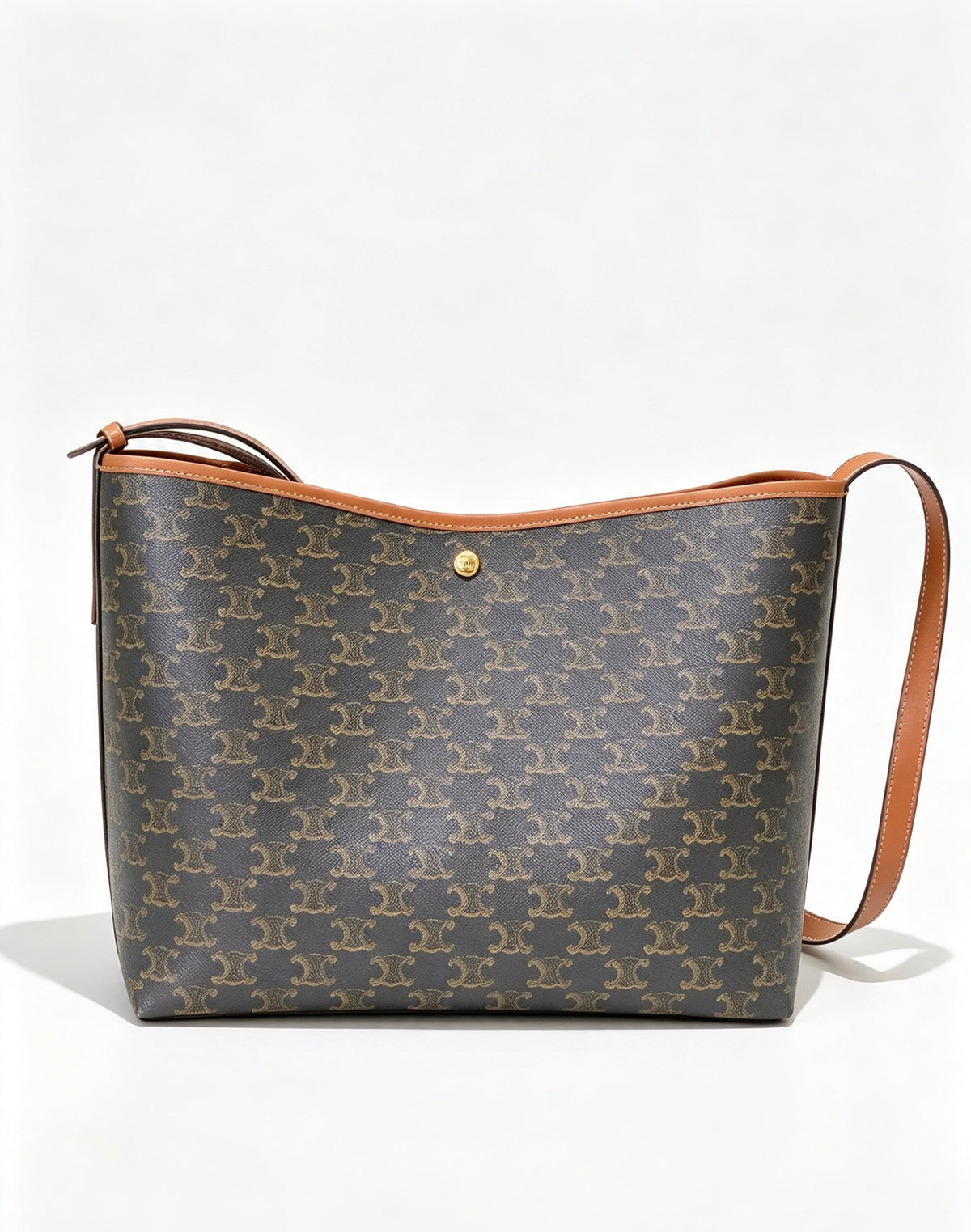 CELINE Monogram Soft Shopper Bag in Dark Brown