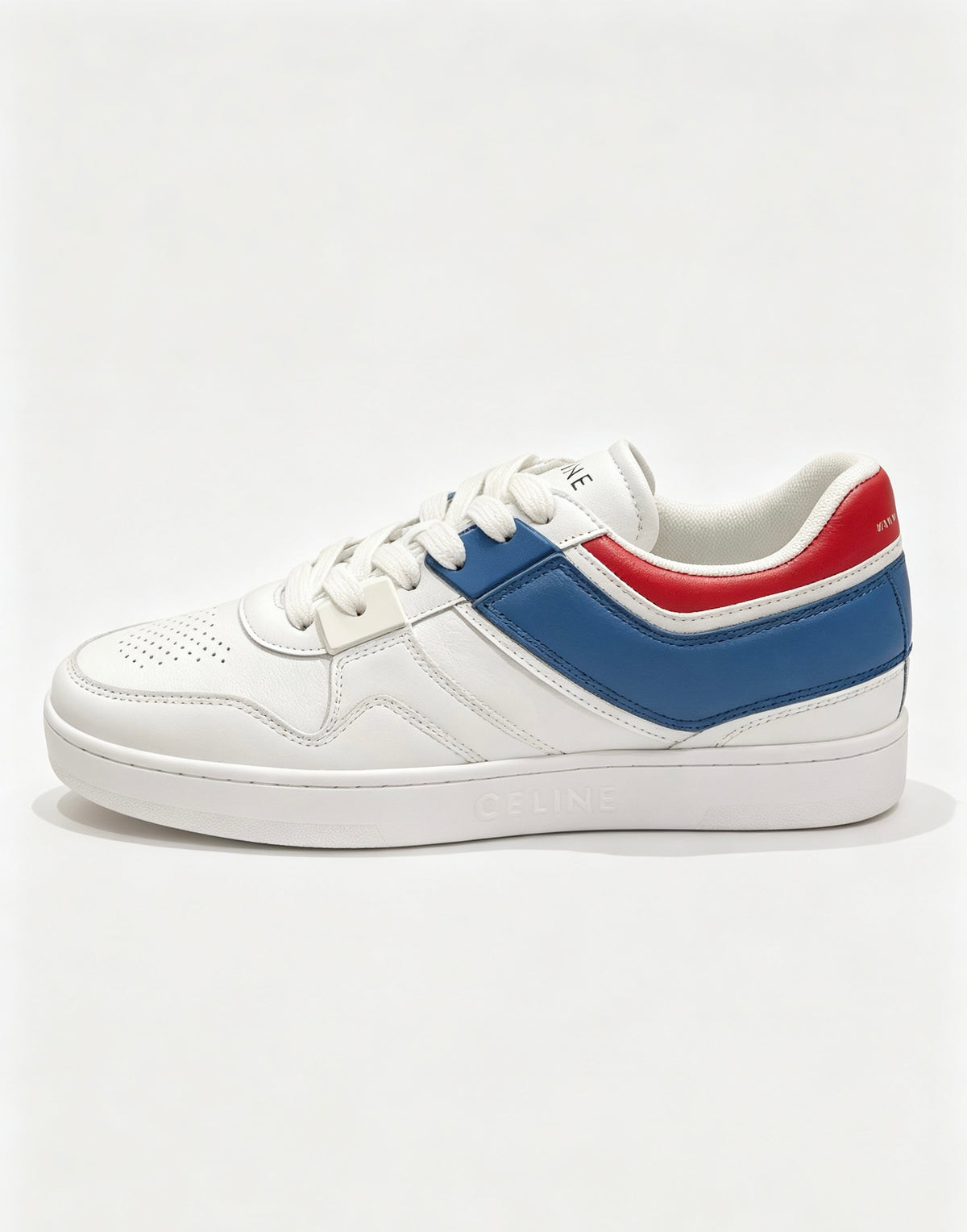 Celine Unisex Platform Sneakers with Red & Blue Heel Accents – Sizes 35–44