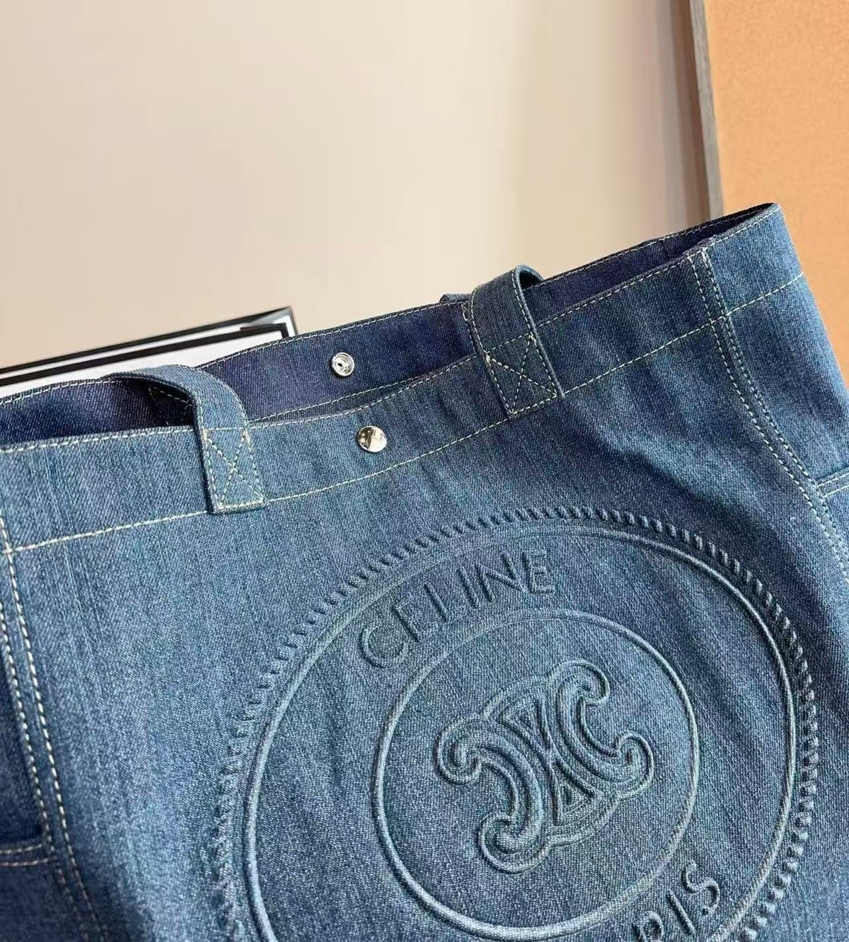CELINE Triomphe Shoulder Bag in Blue