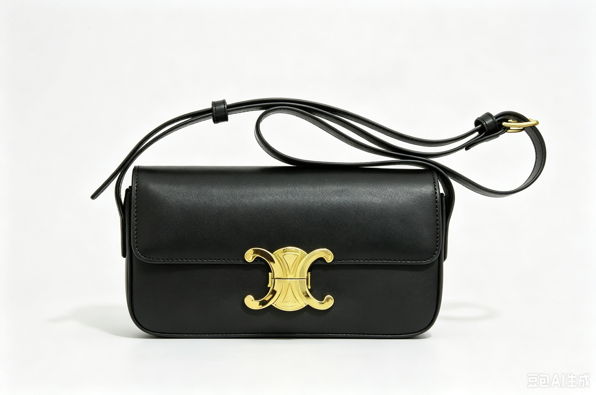 CELINE Triomphe Shoulder Bag — Leather | Black