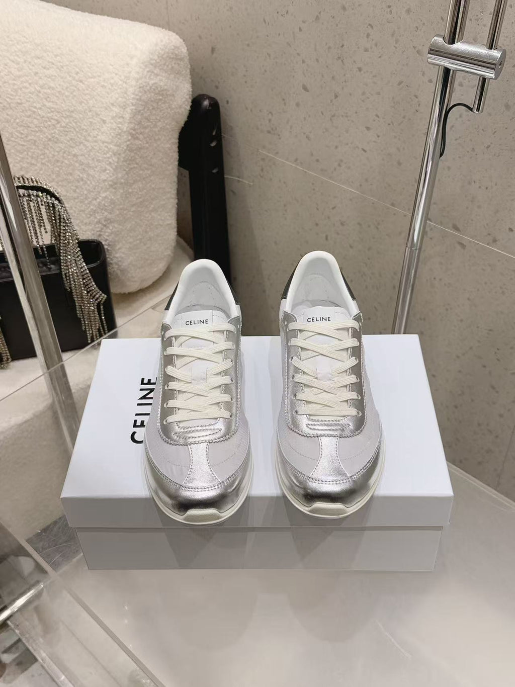 CELINE New Logo Laced Casual Sneakers