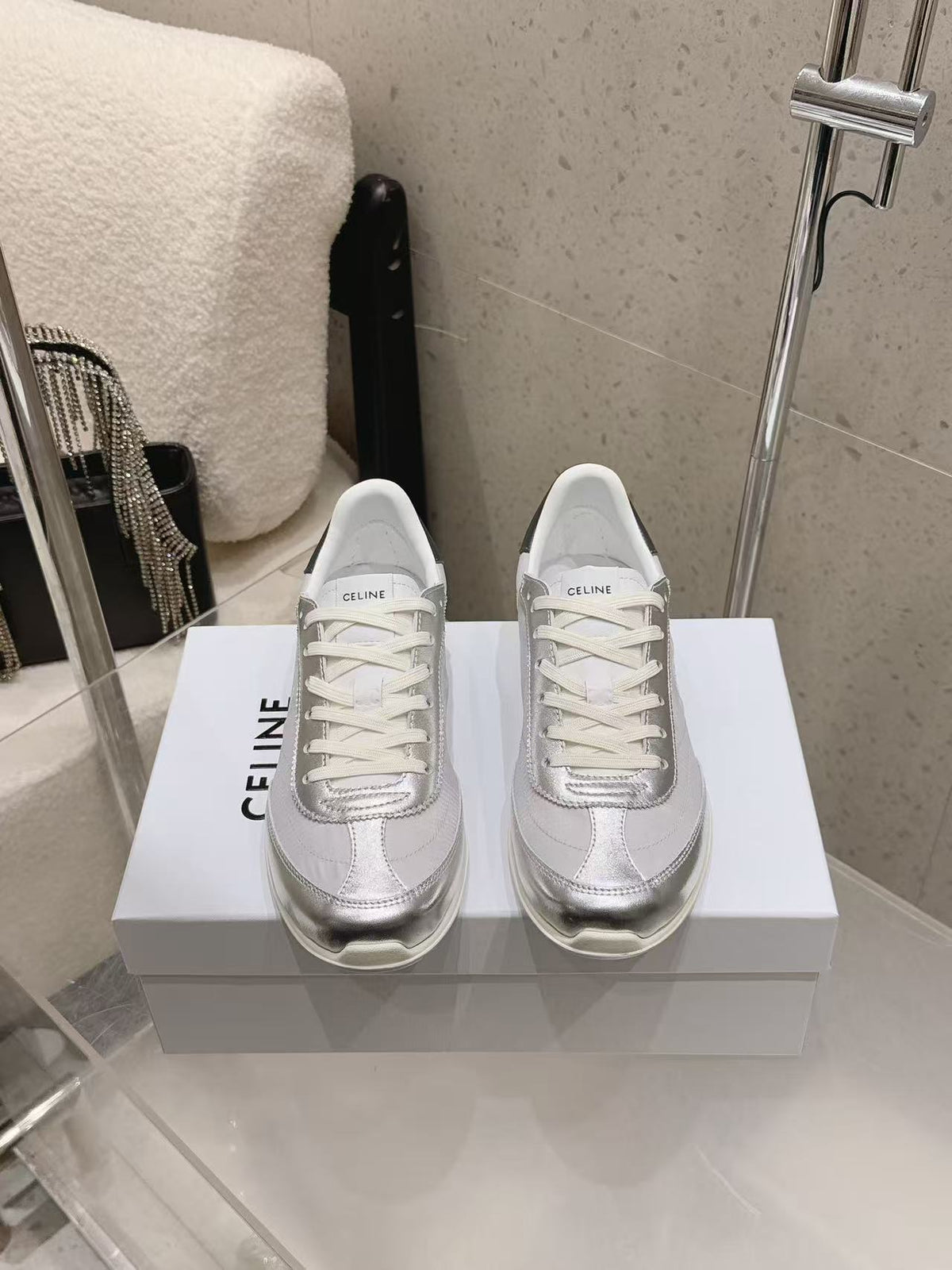 CELINE New Logo Laced Casual Sneakers