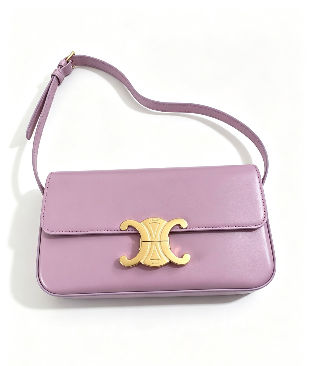 Celine Pink-Purple Claude Leather Crossbody Bag