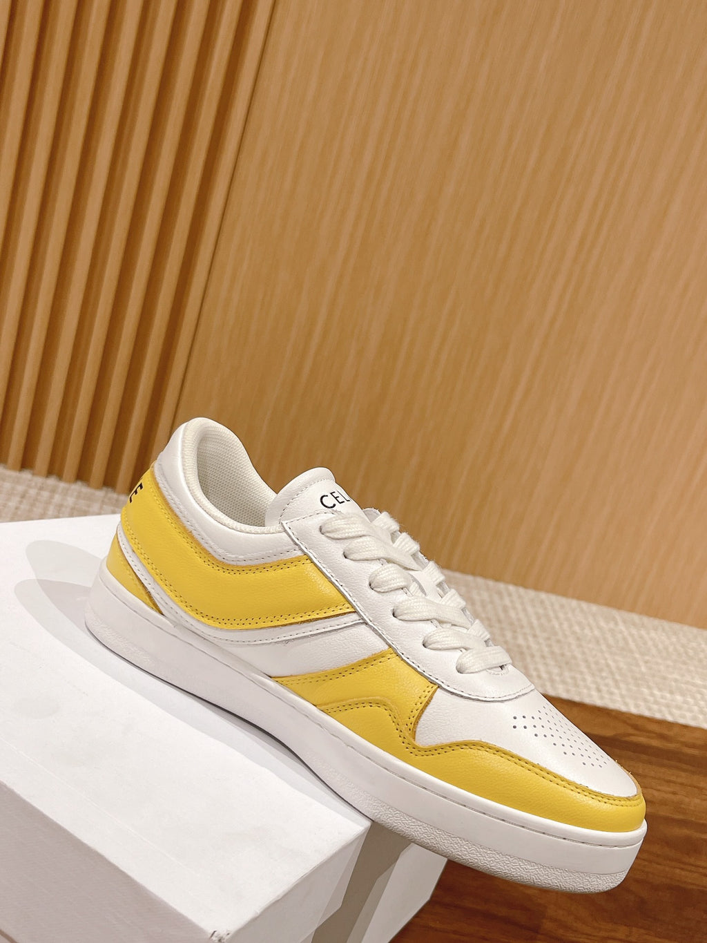 Celine White & Yellow Unisex Platform Sneakers – Sizes 35–44