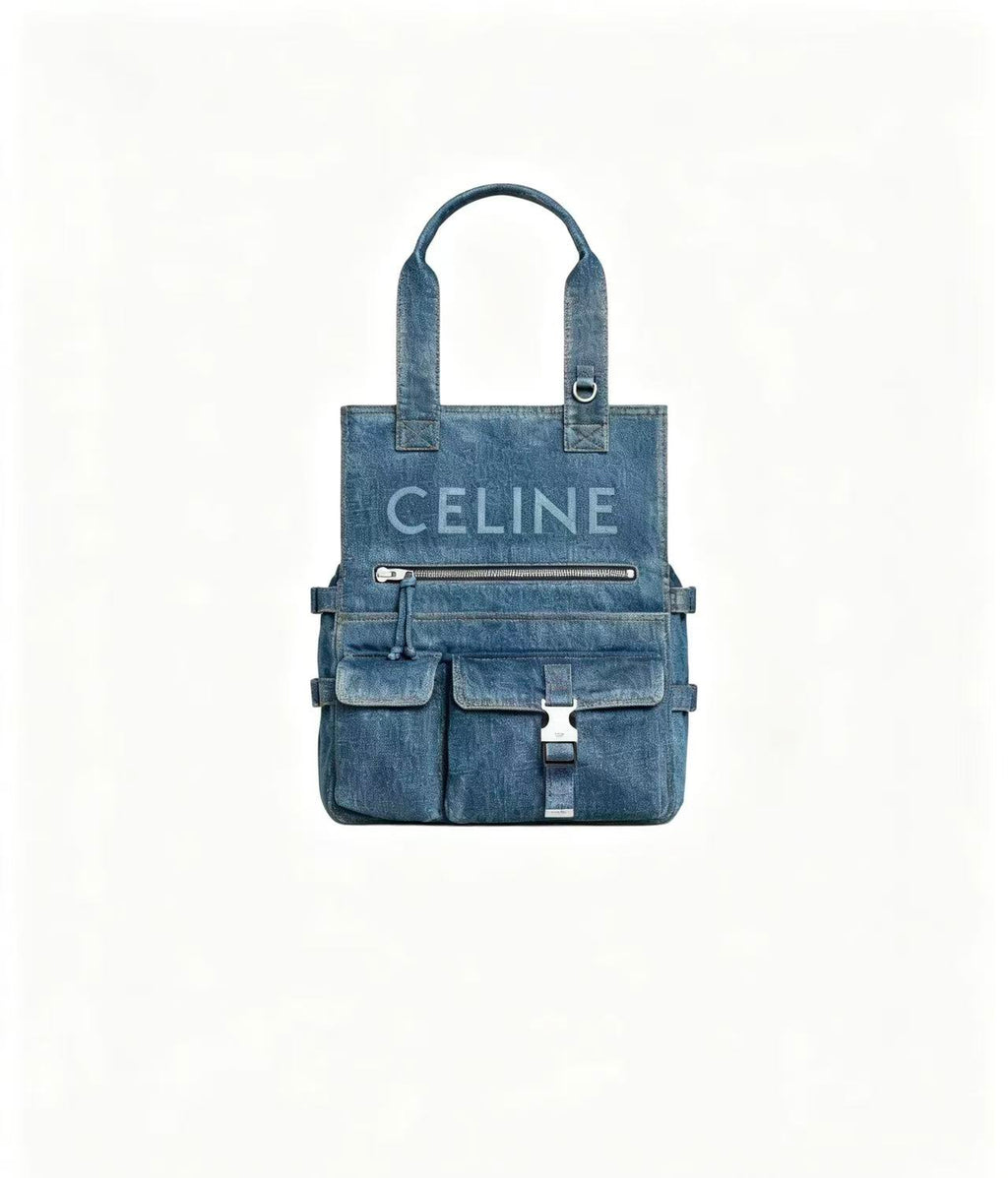CELINE Blue Denim Tote Bag