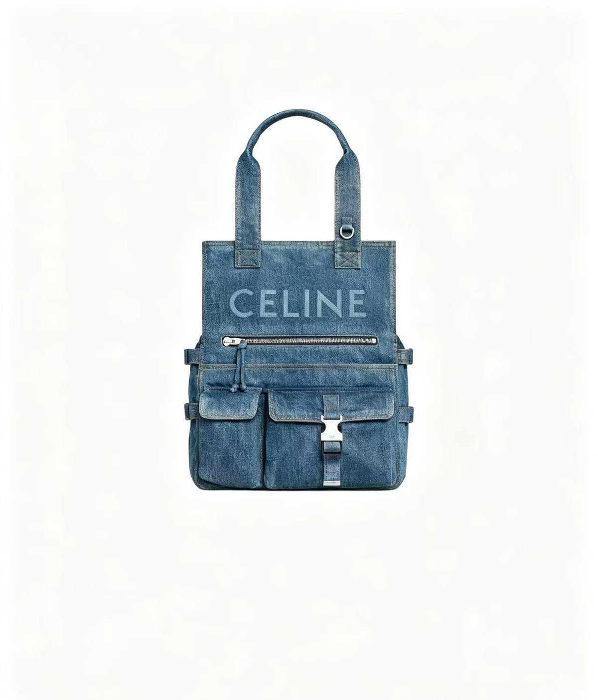 CELINE Blue Denim Tote Bag
