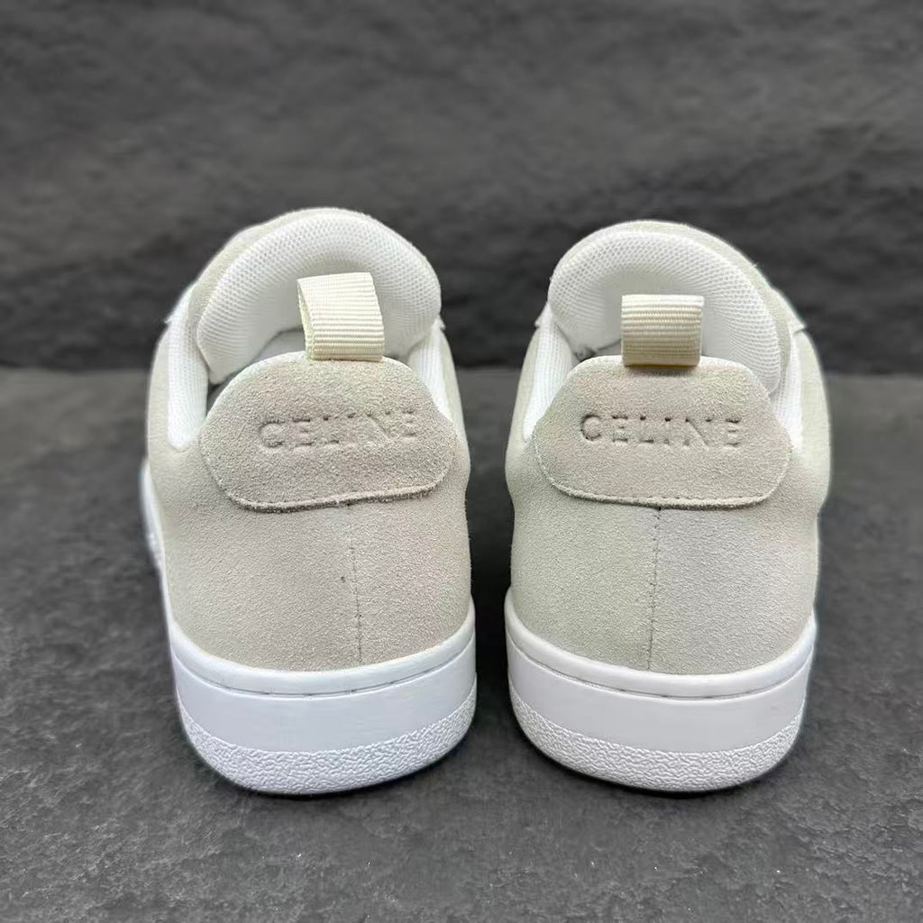 Celine HUNTINGTON Low-Top Lace-Up Sneakers in Calfskin Suede & Mesh
