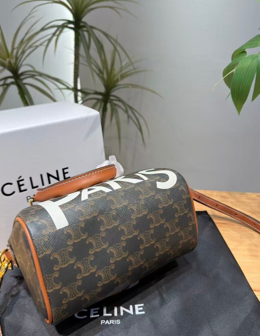 CELINE Pillow Graffiti Boston Bag Limited Edition in Brown