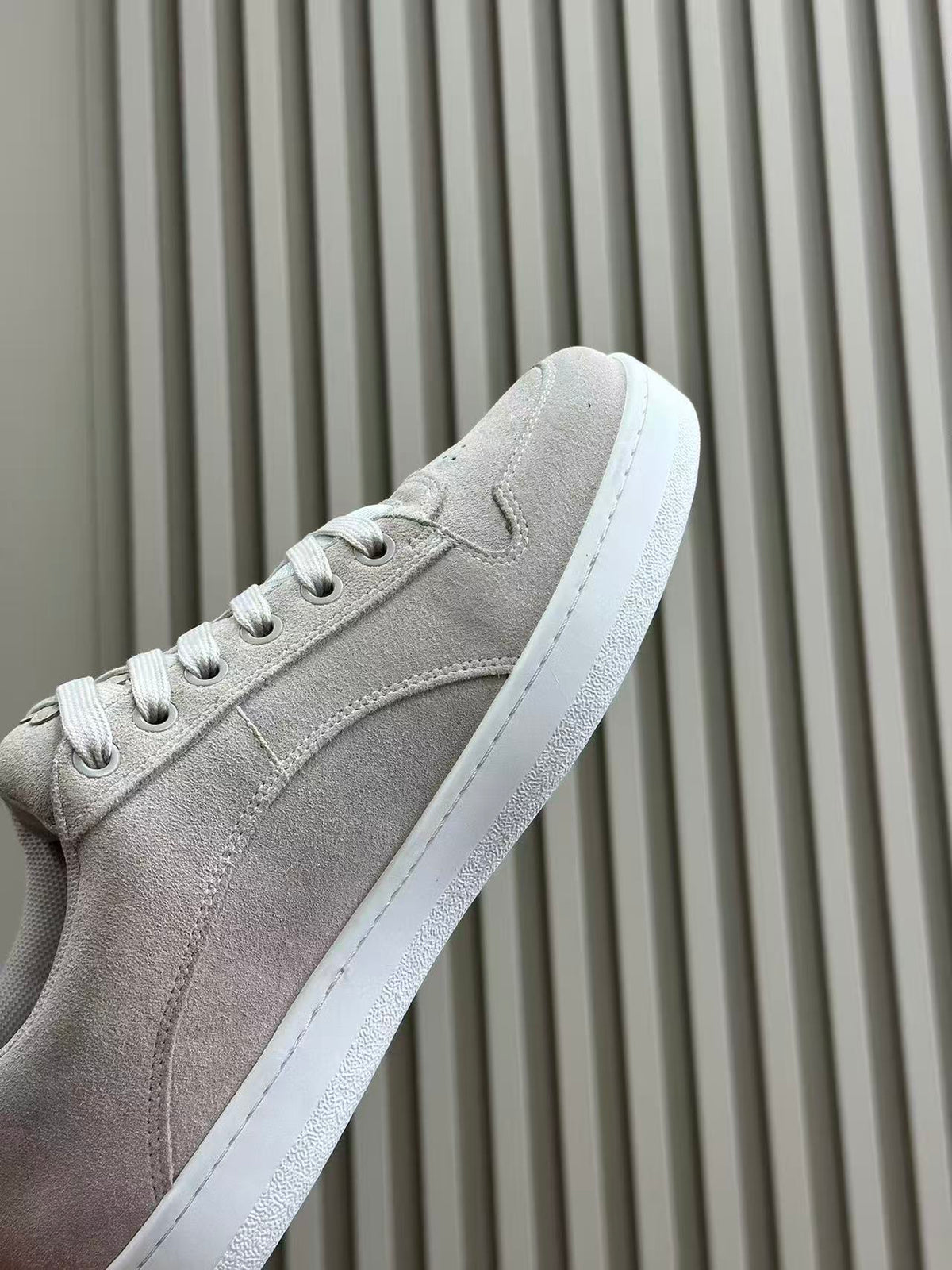Celine Triomphe Vintage-Style Low-Top Sneakers — Ecru