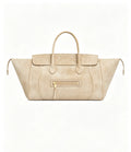 CELINE Small Handbag with Steel Hardware in Beige