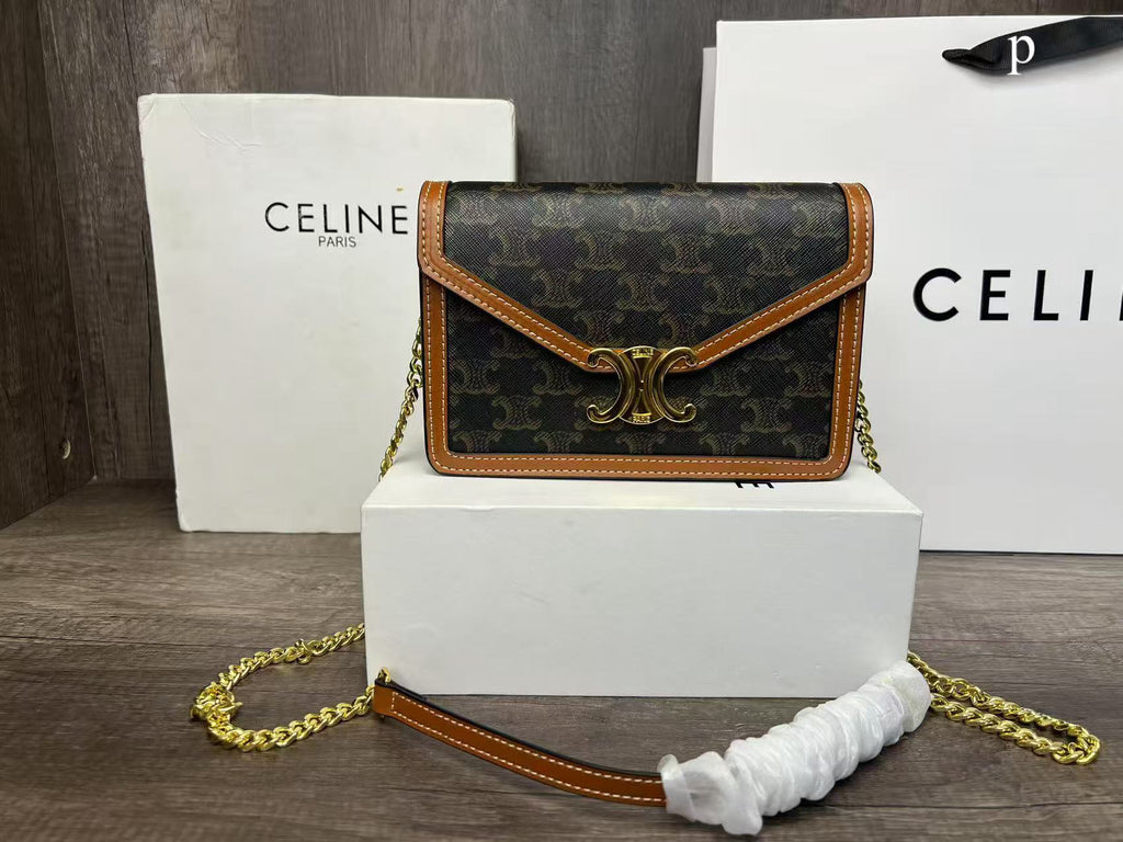CELINE Triomphe Envelope Wallet on Chain