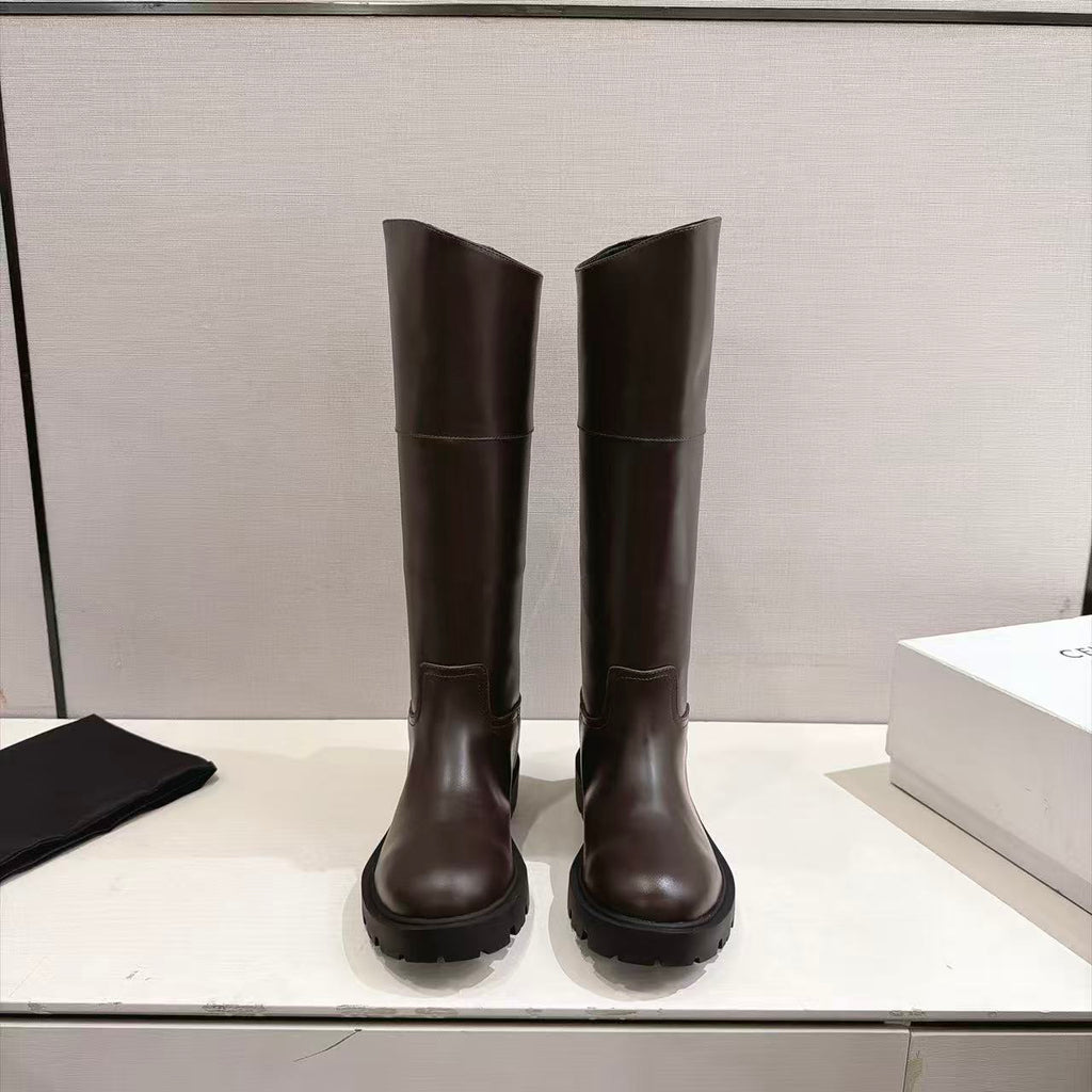 CELINE BUMARGARET High Boots — Dark Brown