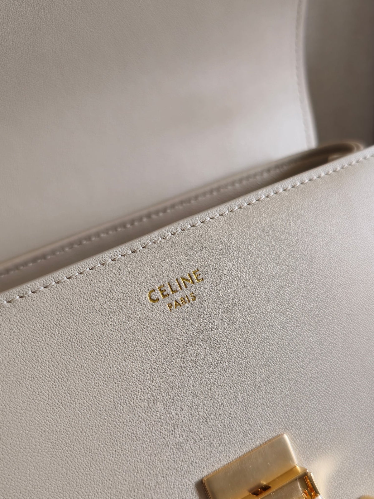 CELINE Triomphe Kelly Handbag in Light Beige