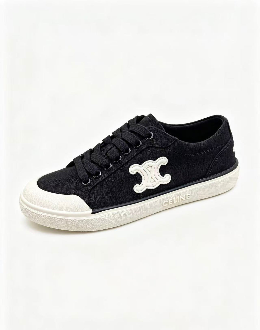 CELINE New Alan Triomphe Canvas Sneakers — Black