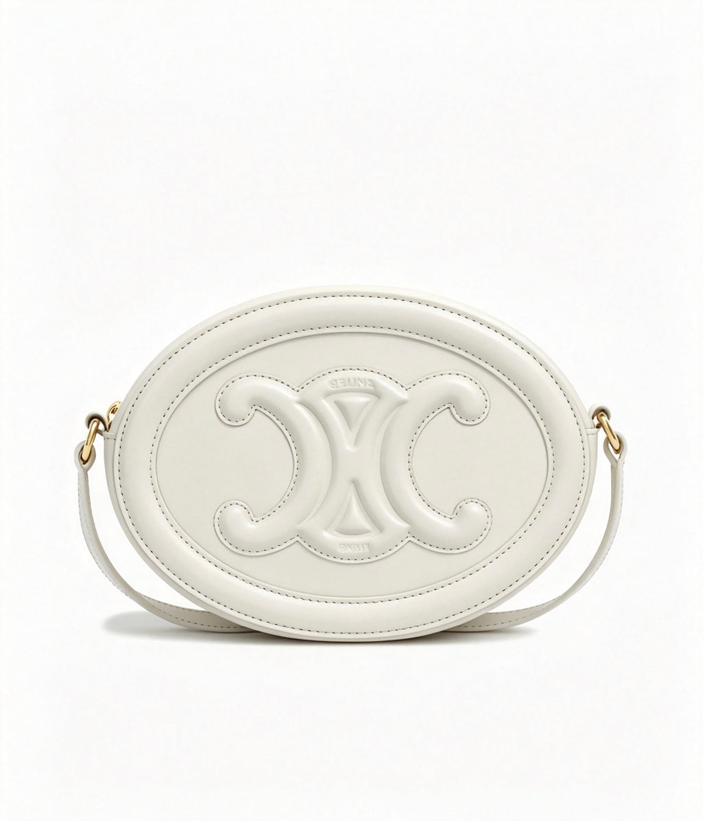 CELINE Pig Nose Mooncake Bag in White