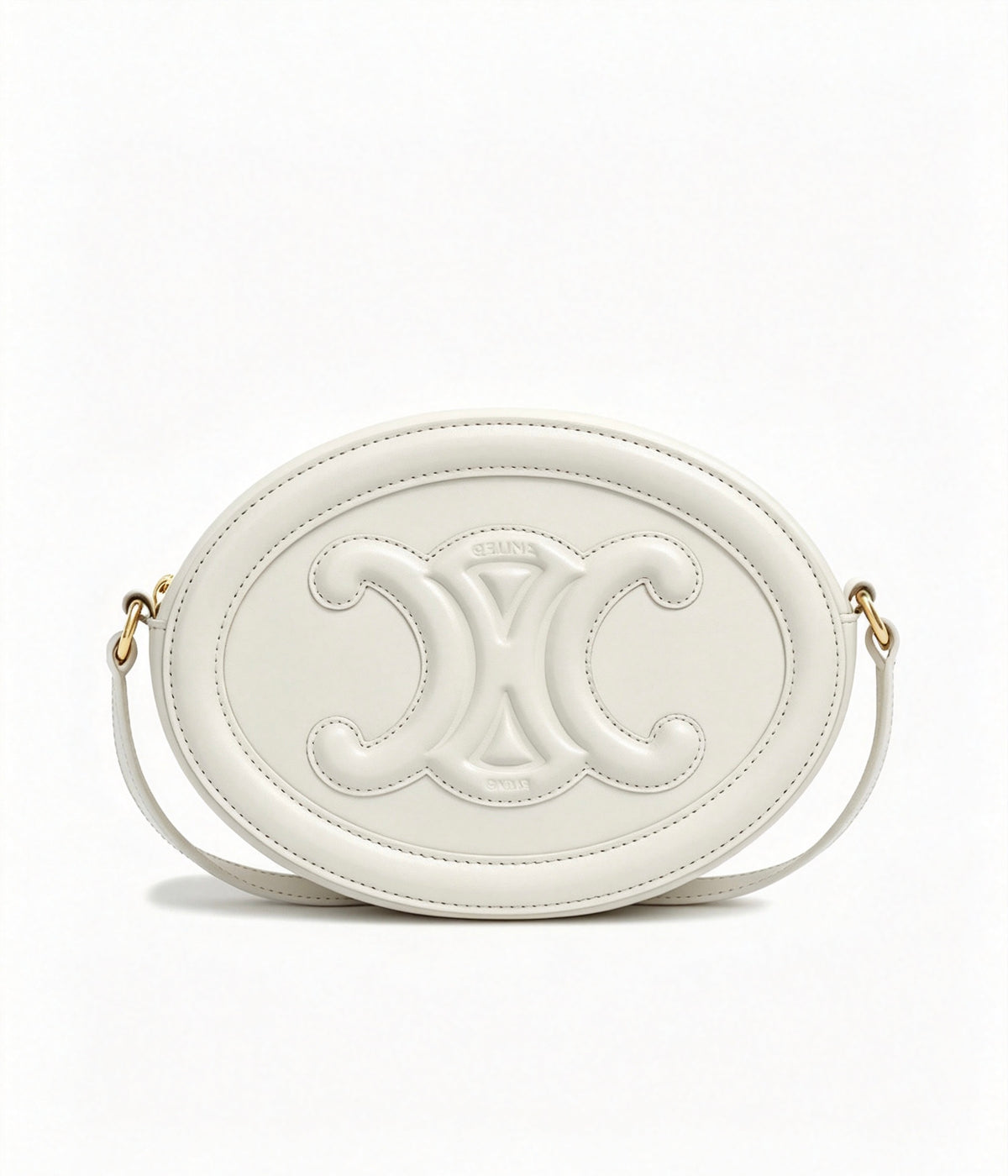 CELINE Pig Nose Mooncake Bag in White