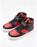 Celine Triomphe Low-Top Sneakers — Black & Red