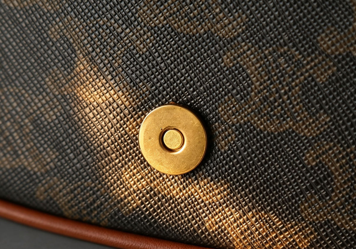 CELINE Cowhide Leather Shoulder Bag in Yellow-Brown