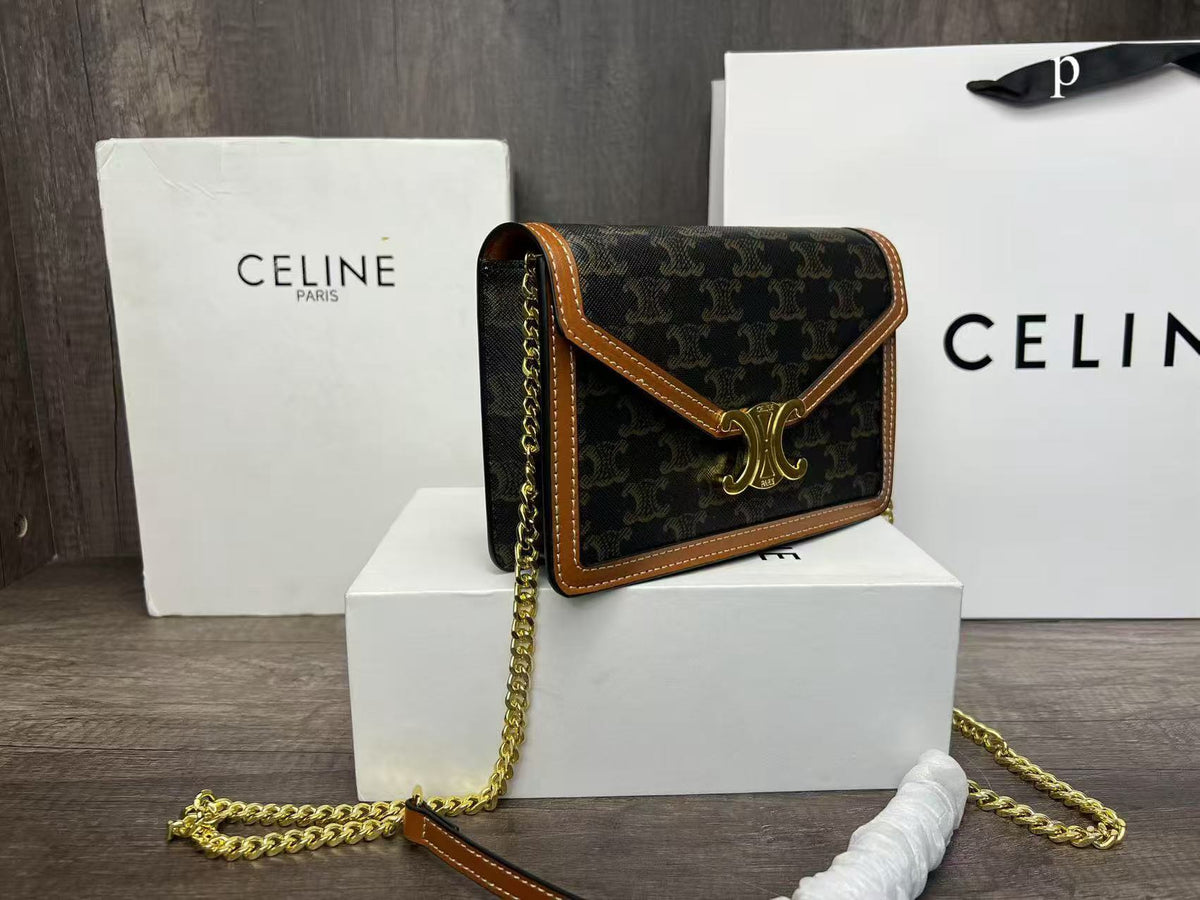 CELINE Triomphe Envelope Wallet on Chain
