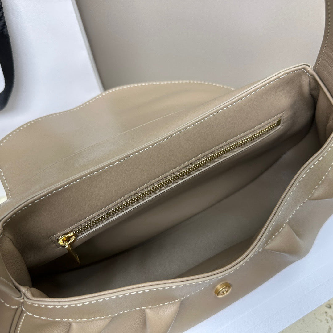 CELINE New Triomphe Polly Shoulder Bag in Beige