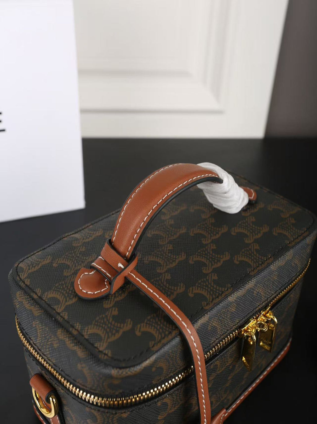CELINE Triomphe Box Bag in Dark Brown | Shoulder & Crossbody