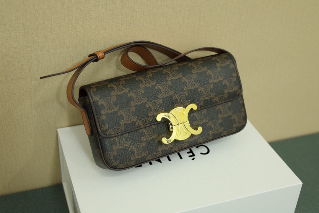 CELINE Triomphe Shoulder Bag — Leather | Tan