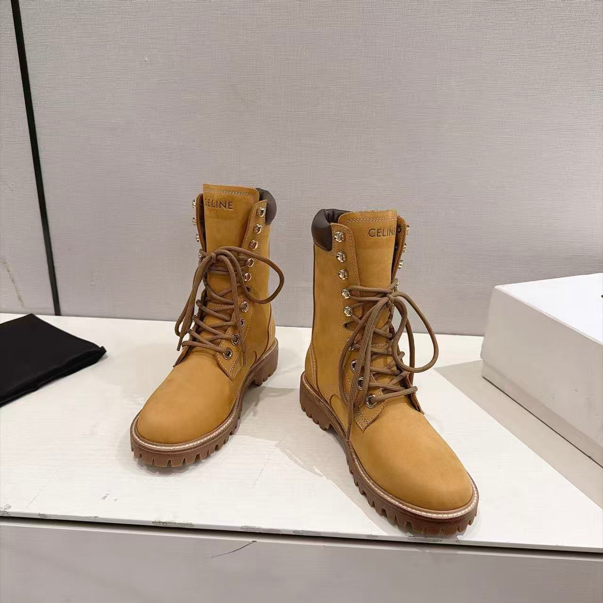 CELINE KURT Hiking Boots — Yellow